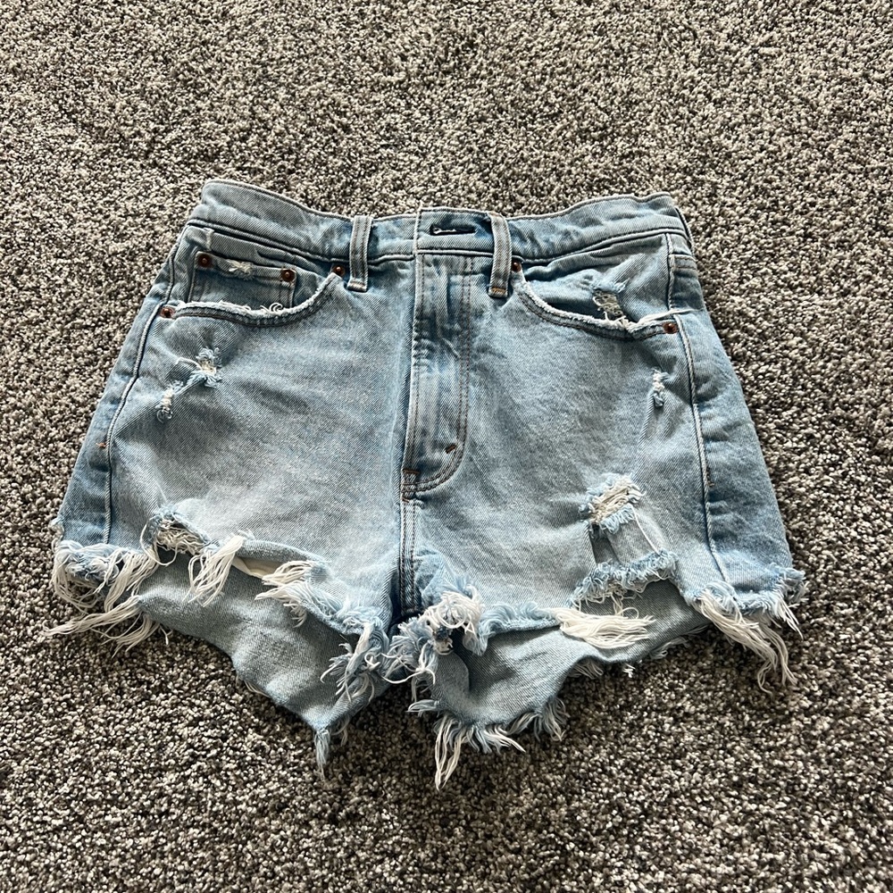 Abercrombie & Fitch high rise mom Jean shorts